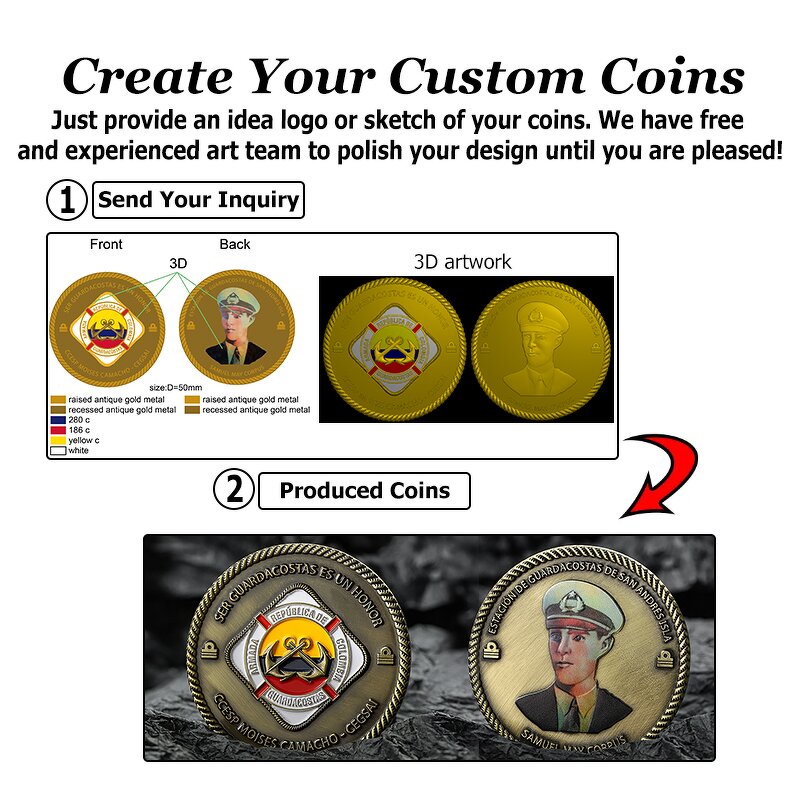 Challenge Coin Manufacturer - Custom Embossing Souvenir Coin