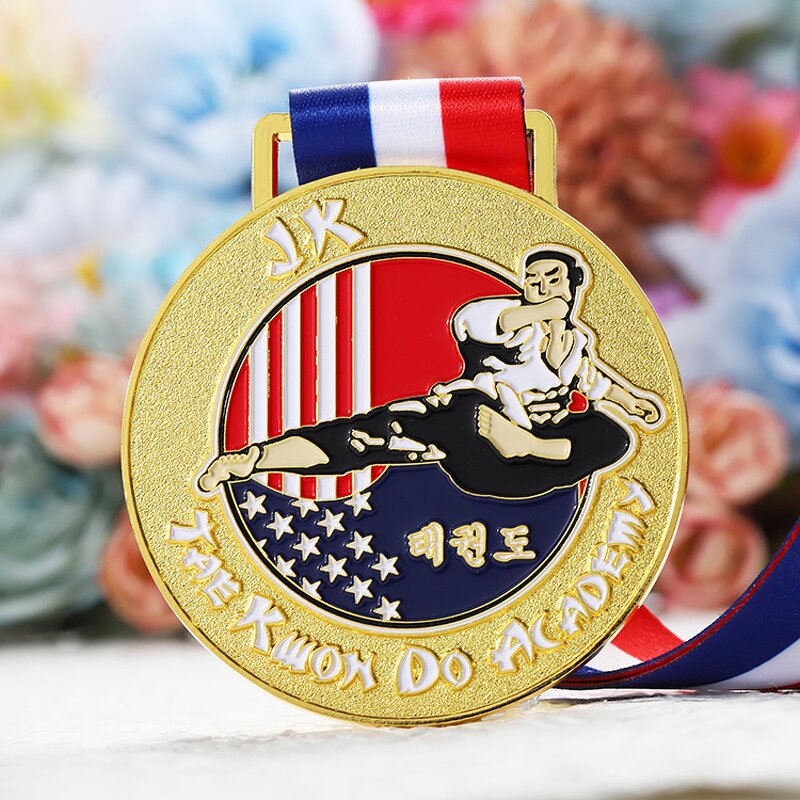 Medal Factory - Custom 3D Gold Plated Taekwondo Medal