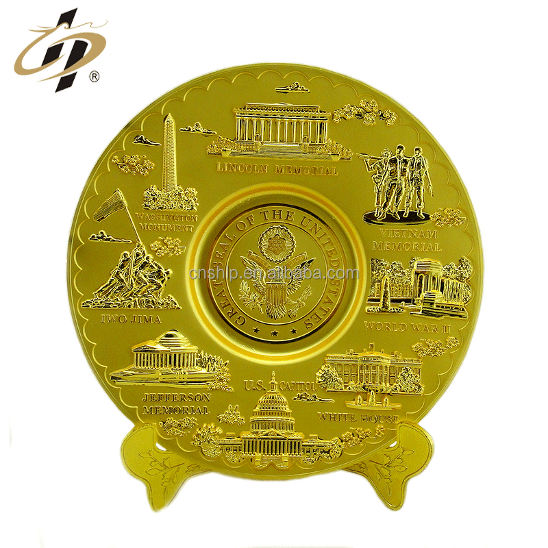 Commemorative Plate Factory - Custom Zinc Alloy 3D Gold Plate