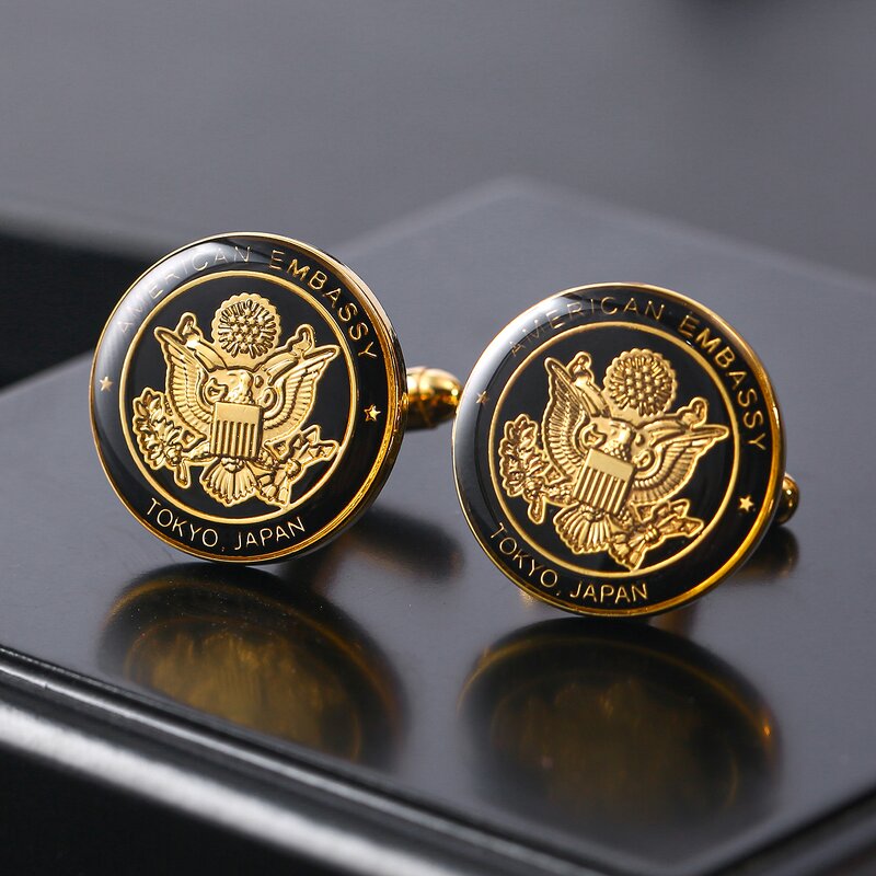 Cufflinks Manufacturer - Wholesale Gold Plated Epoxy Cufflinks