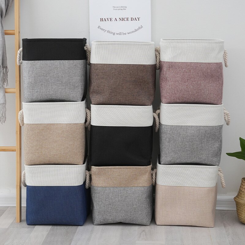 Storage Basket Factory - Solid Color Splicing Portable Folding Box