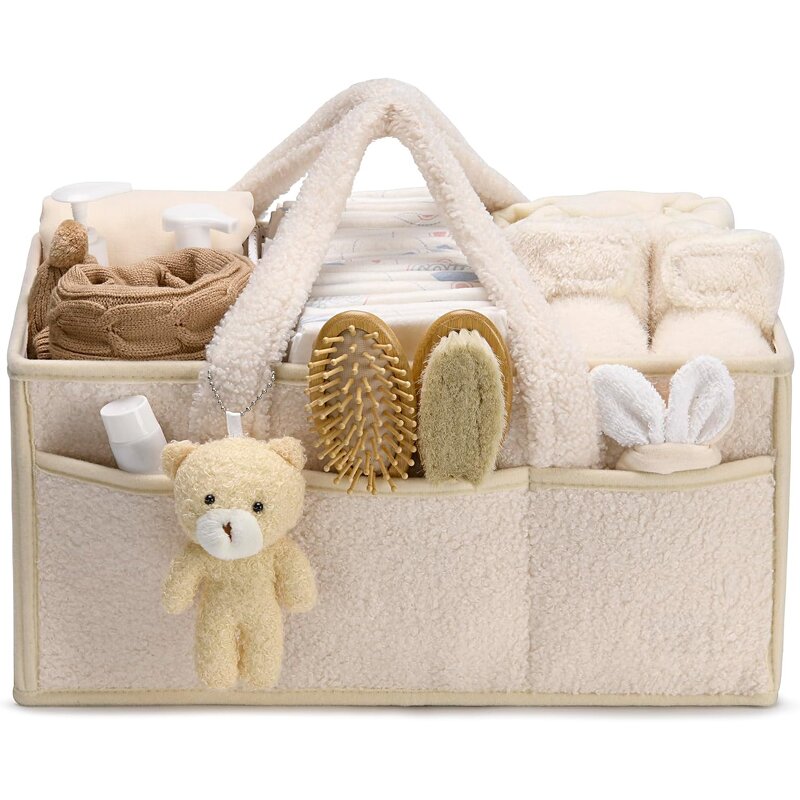 Baby Storage Basket Factory - Teddy Plush Nursery Diaper Organizer