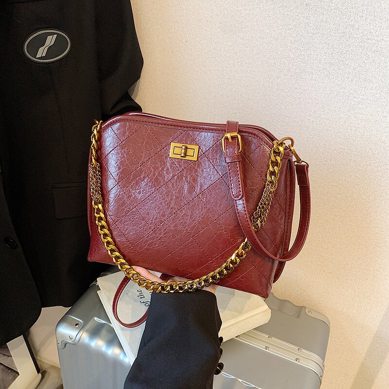 Shoulder Bag Factory - New Stitching Chain PU Women's Underarm Bag