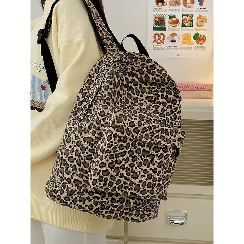 Backpack Factory - Hot Selling Adult Women 20L Leopard Print School Bag