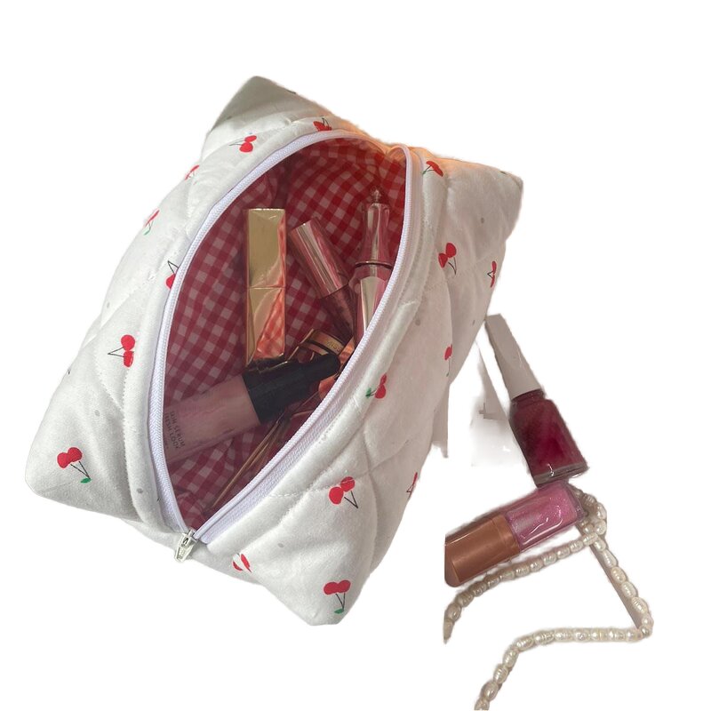 Cosmetic Pouch Factory - Sweet Floral Cotton Quilted Multi-Color Travel
