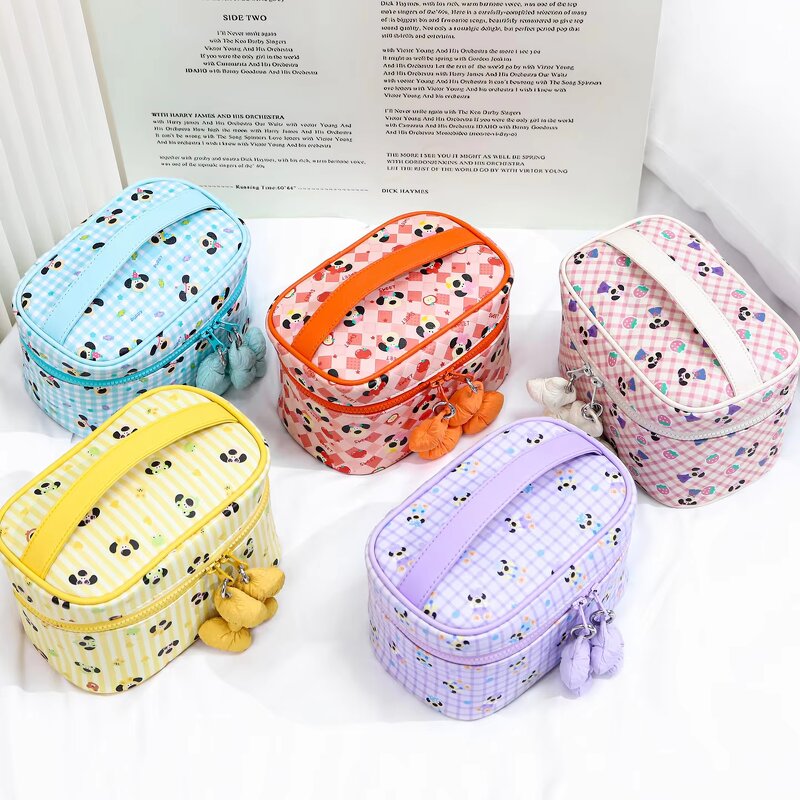 Cosmetic Bag Factory - Large Capacity Cute Cartoon PU Waterproof Bow