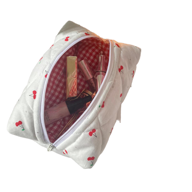 Cosmetic Pouch Factory - Sweet Floral Cotton Quilted Multi-Color Travel