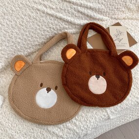 Shoulder Bag Factory - Fashion Cute Bear Plush Handbag with 3d Ear