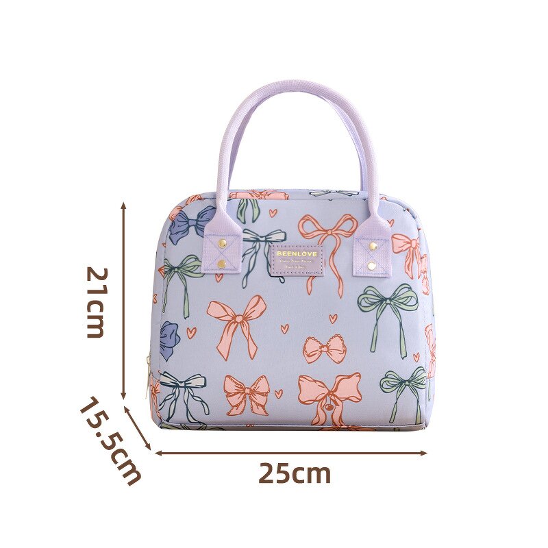 Lunch Bag Factory - Hot Sale Bow Print Thermal Insulation Large Capacity
