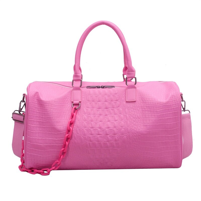 Duffel Bag Factory - Designer Waterproof Pink Weekend PU Travel Bag