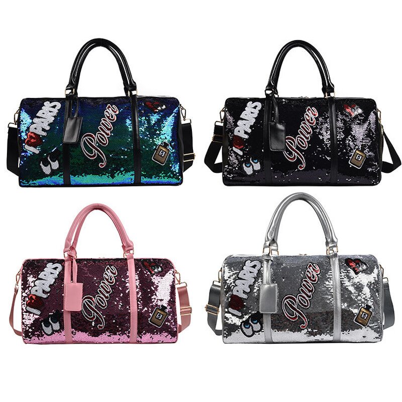 Duffel Bag Factory - Luxury Sequin Gym Yoga Sports Travel Bag