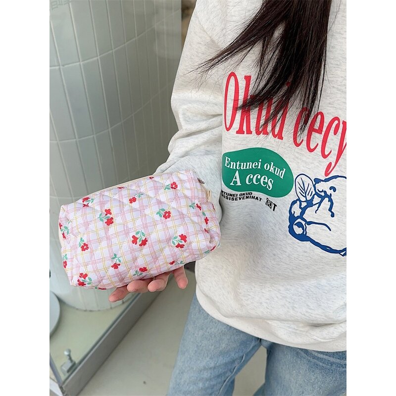 Cosmetic Bag Factory - Cute Cartoon Quilted Cotton Makeup Bag