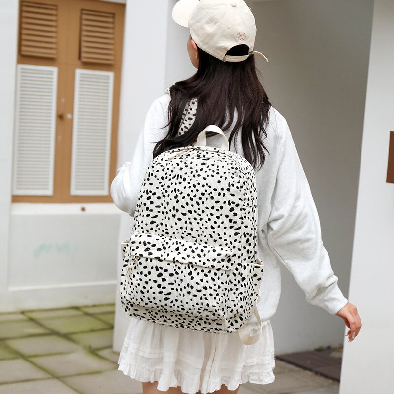 Backpack Set Factory - Wholesale Three-Piece Corduroy Geometric Printing