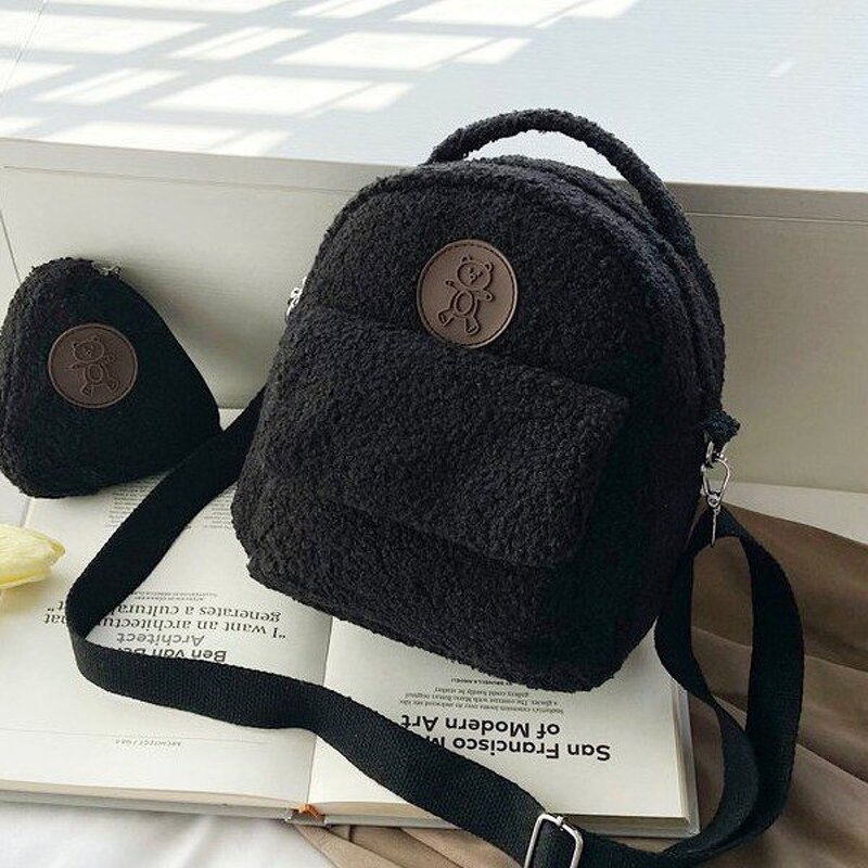 Plush Backpack Factory - Cartoon Teddy Bear with Hanging Wallet Purse