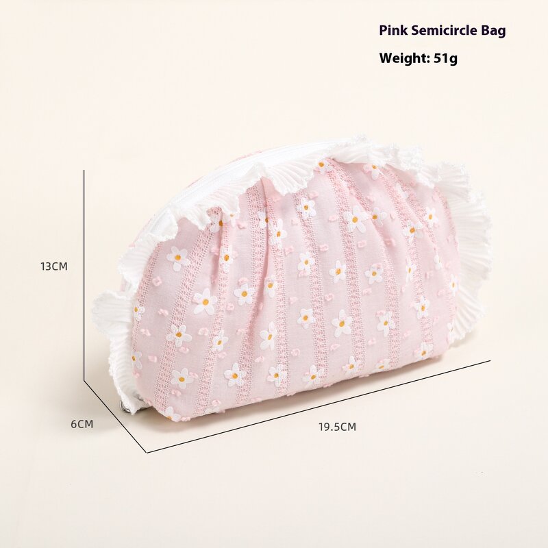 Cosmetic Case Factory - Women's Chrysanthemum Pattern Lace Trim