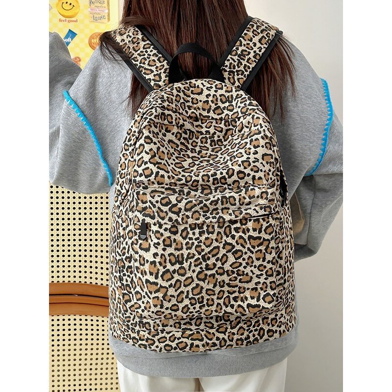 Backpack Factory - Hot Selling Adult Women 20L Leopard Print School Bag