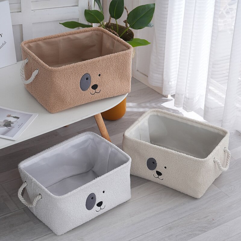 Storage Basket Factory - Cartoon Dog Soft Teddy Plash Storage Box