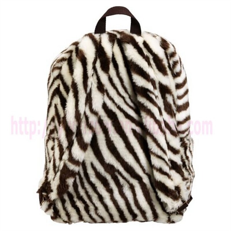 Plush Backpack Factory - Women's Custom Animal Stripe Faux Fur