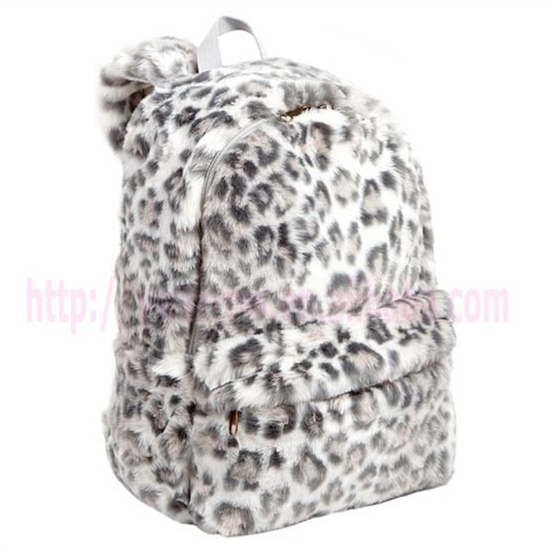 Plush Backpack Factory - Women's Custom Animal Stripe Faux Fur
