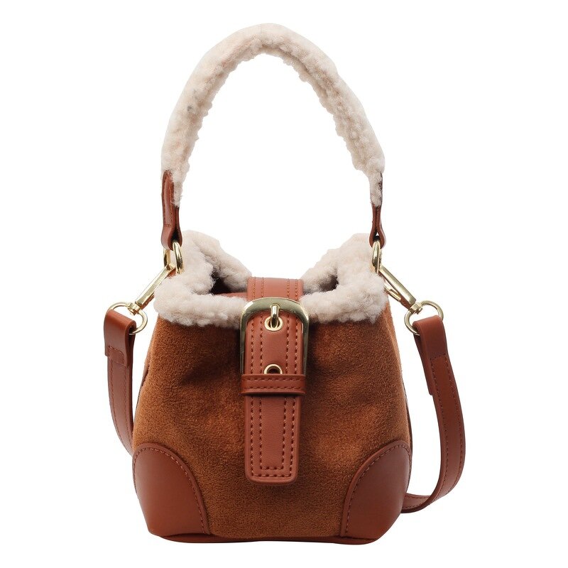 Crossbody Bag Factory - New Fashion PU Velvet Mini Bucket Lamb Wool