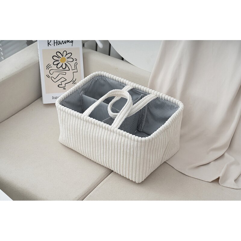 Storage Basket Factory - Wholesale Corduroy Fabric Tote Storage Basket