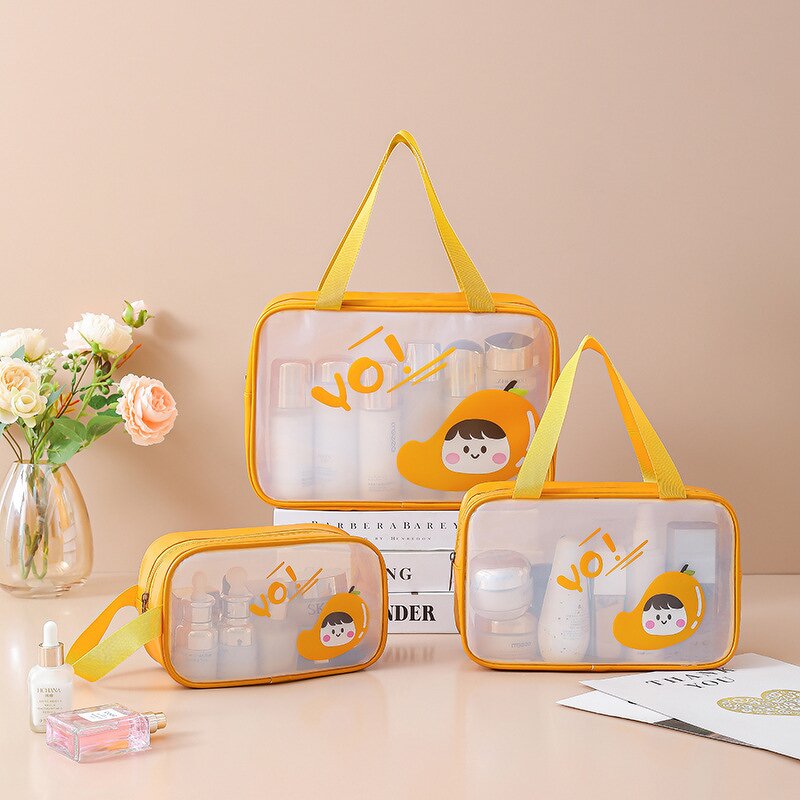Cosmetic Bag Set Factory - New Arrival Fruit Pattern Clear PVC Makeup