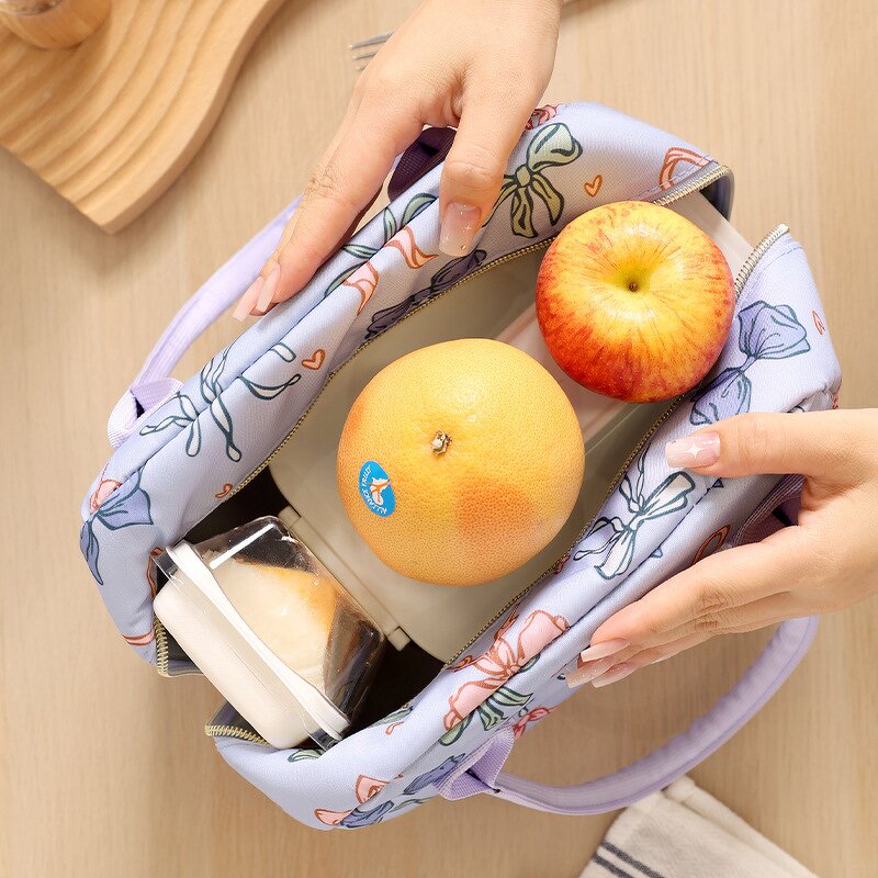 Lunch Bag Factory - Hot Sale Bow Print Thermal Insulation Large Capacity