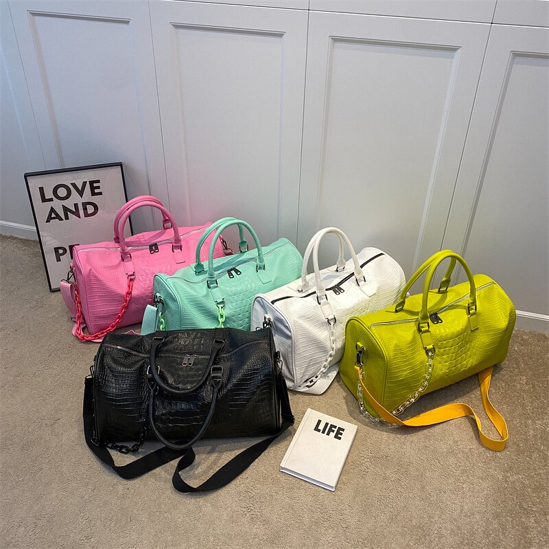 Duffel Bag Factory - Designer Waterproof Pink Weekend PU Travel Bag