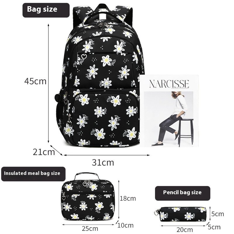 Backpack Set Factory - New Arrival Unisex Student Flower Printed Set
