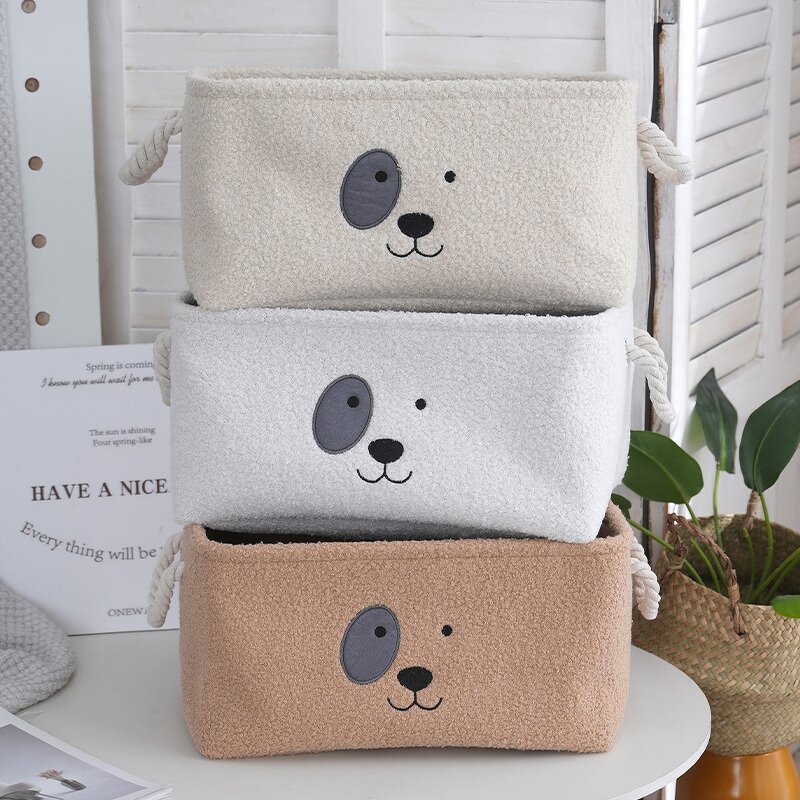 Storage Basket Factory - Cartoon Dog Soft Teddy Plash Storage Box