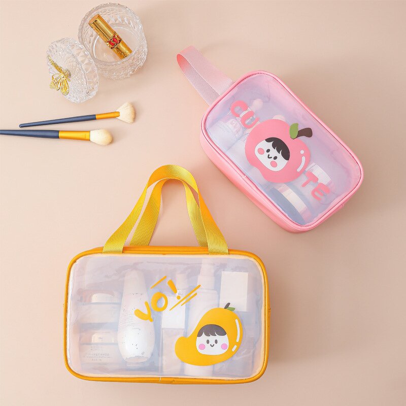 Cosmetic Bag Set Factory - New Arrival Fruit Pattern Clear PVC Makeup