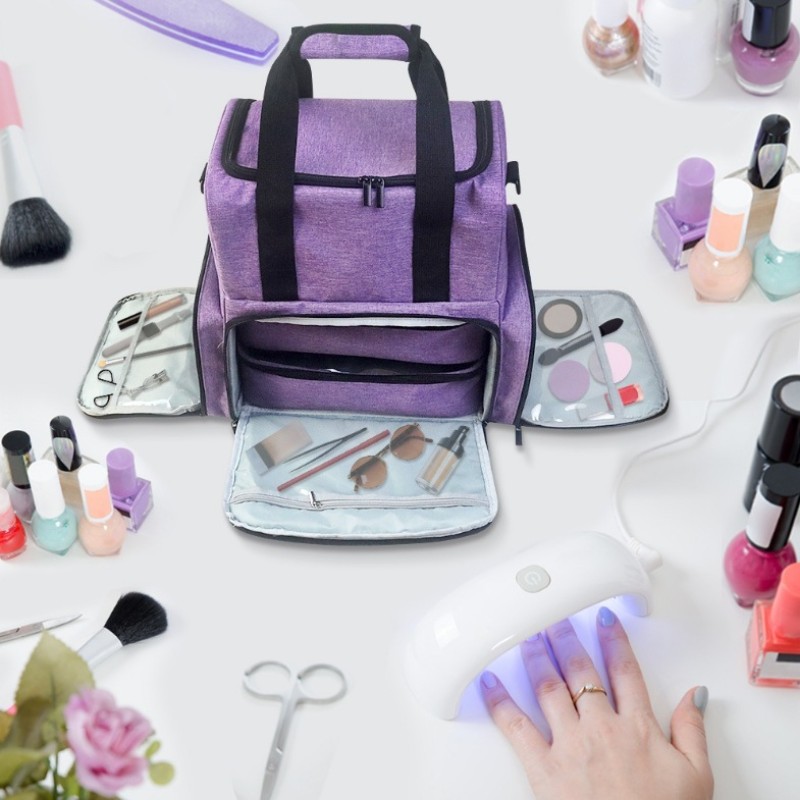 Nail Storage Bag Factory - Waterproof Double Layer Makeup Cosmetic