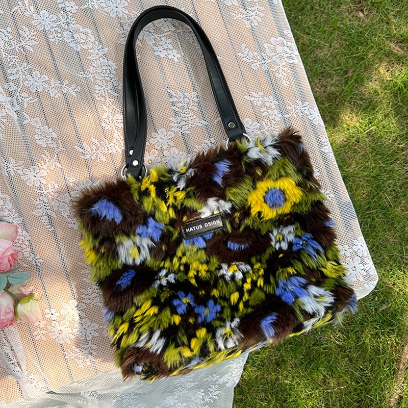 Women's Bag Manufacturer - Soft Luxury Floral Two Straps Foldable