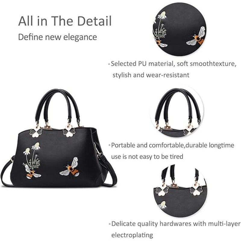 Tote Bag Manufacturer - Fashion Embroidered Floral Office Messenger
