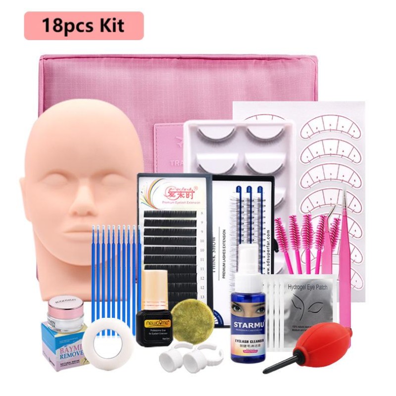 Eyelash Extension Kit Factory - 18 Pcs for Starter Professionals