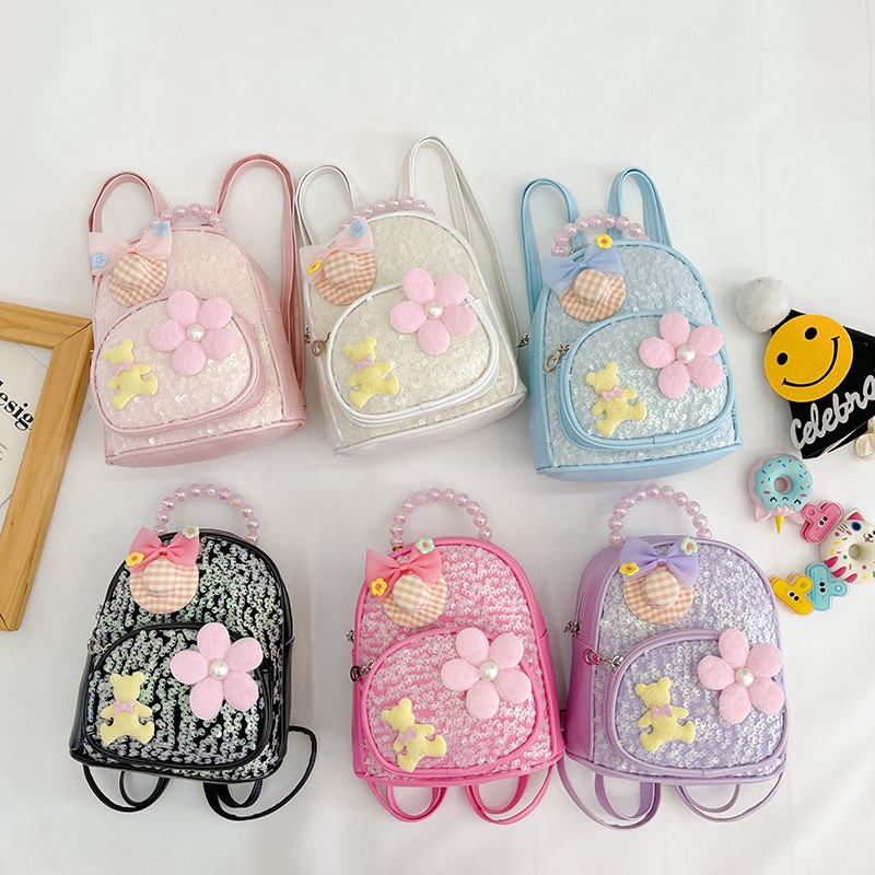 School Backpack Manufacturer - Cute Cartoon Print Glitter Bling