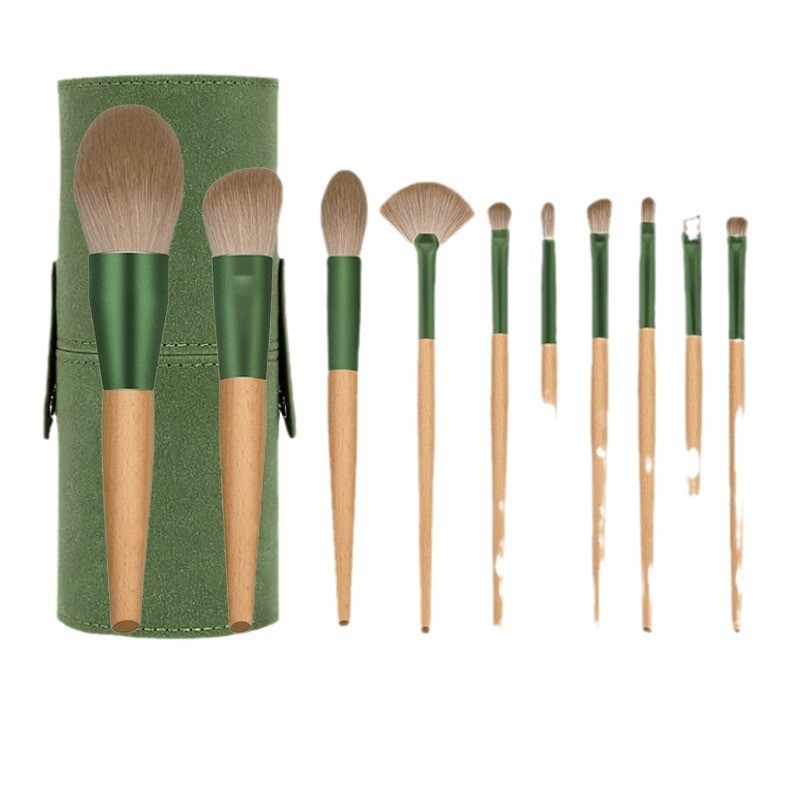 Makeup Brush Set Factory - Luxury 10-Piece Professional Green