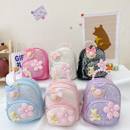 School Backpack Manufacturer - Cute Cartoon Print Glitter Bling