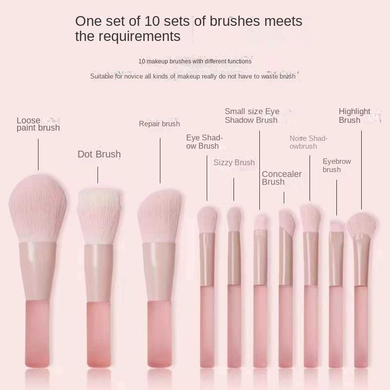 Makeup Brush Factory - Portable 10 Peach Half Sugar Mini