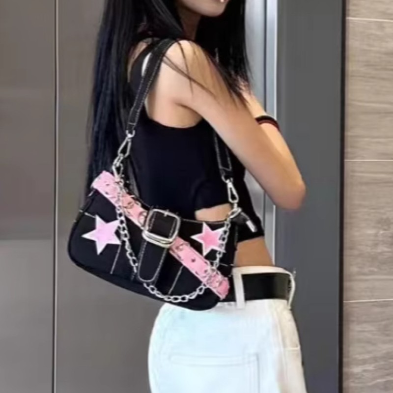 Handbag Manufacturer - Stylish Denim Polyester Chain-Strap