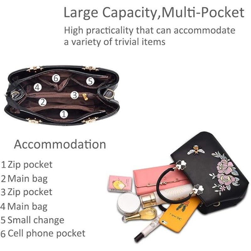 Tote Bag Manufacturer - Fashion Embroidered Floral Office Messenger