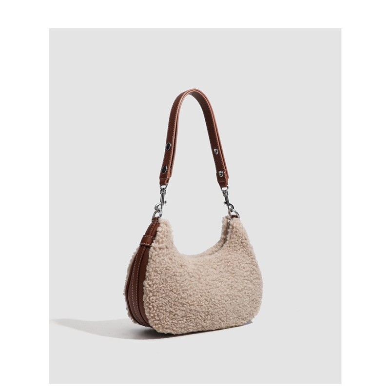 Shoulder Bag Factory - Women's Winter Faux Shearling Saddle