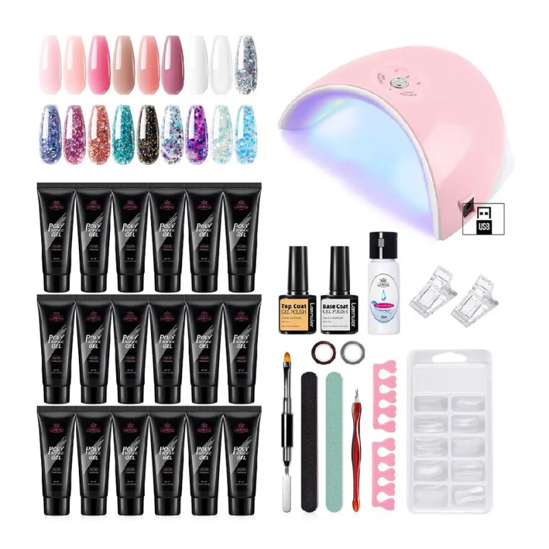 Nail Lamp Factory - New Style 18 Colors Crystal Extension Gel