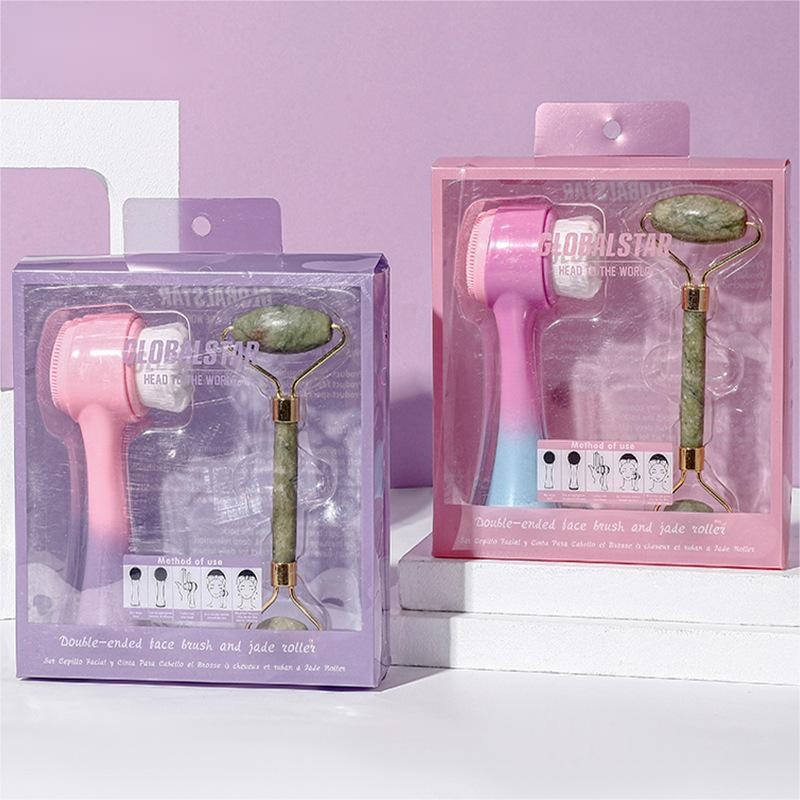 Face Cleaning Brush Manufacturer - Double-Sided Jade Roller Skin
