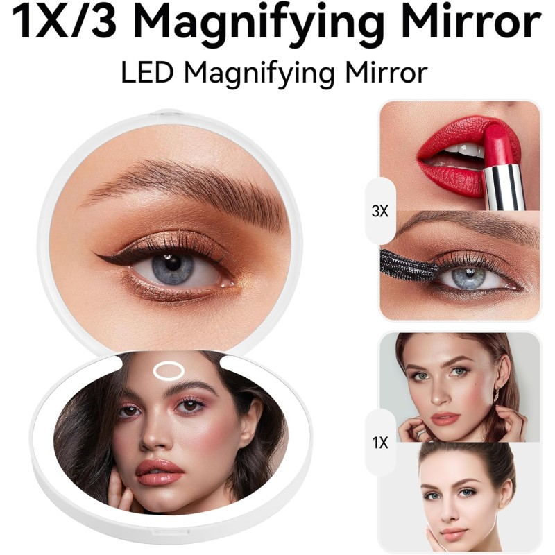 LED Mirror Factory - Rechargeable Portable Foldable Handheld