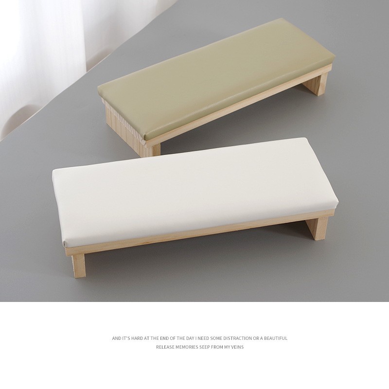 Nail Hand Pillow Manufacturer - Luxury PU Leather Wood Arm