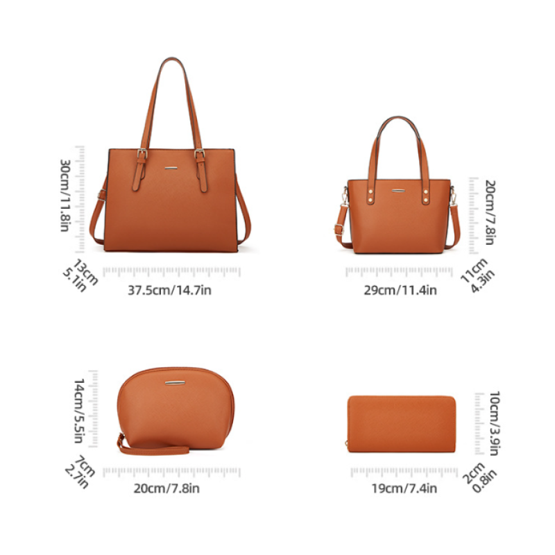 Handbags Set Manufacturer - Fashion 4pcs PU Leather Tote Shoulder