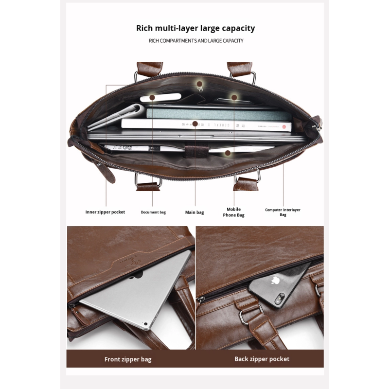 Crossbody Bag Manufacturer - New Men's Soft PU Waterproof Multifunctional