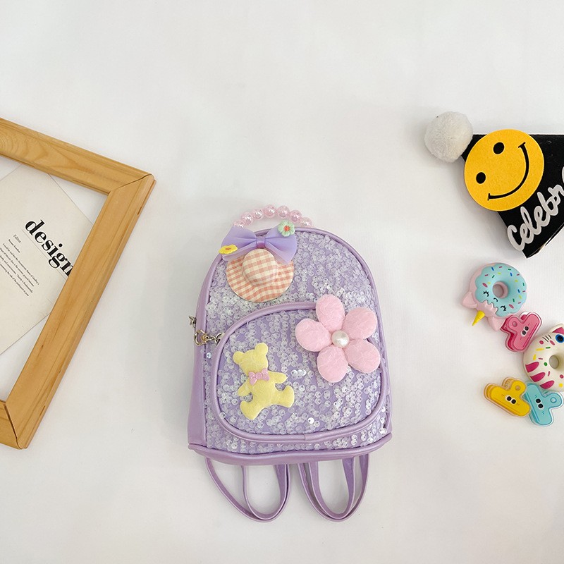 School Backpack Manufacturer - Cute Cartoon Print Glitter Bling