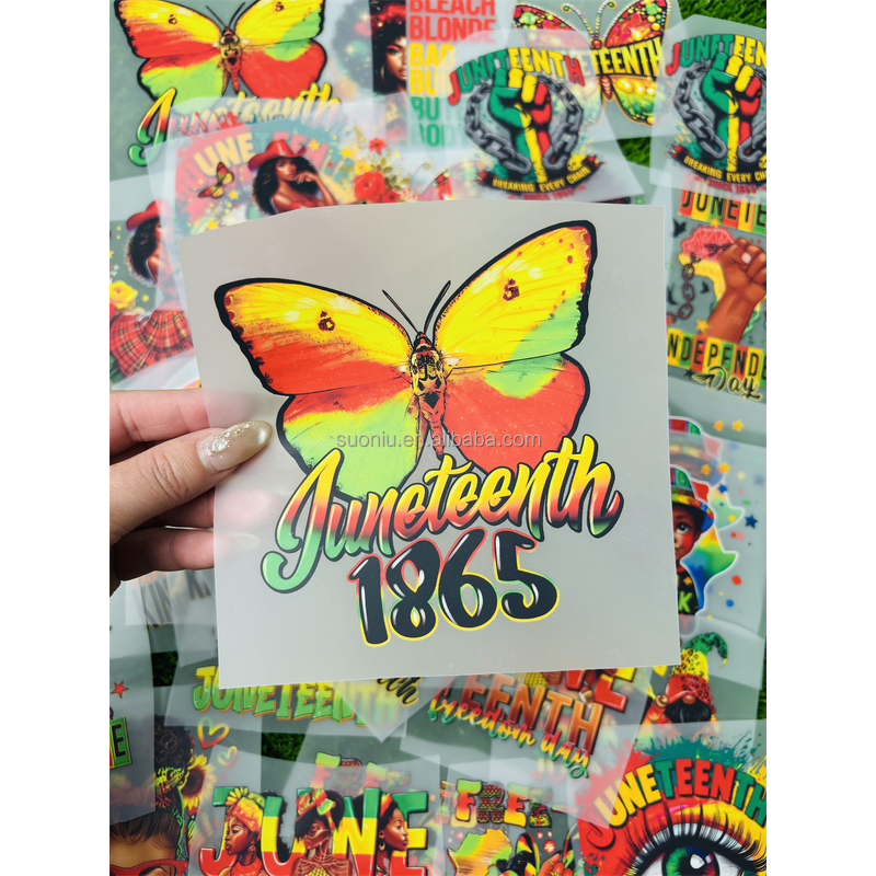 Juneteenth Logo Stickers Manufacturer - Waterproof DTF Transfer
